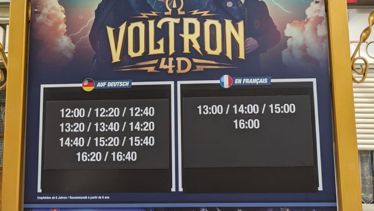 Voltron 4D Magic Cinema Europa-Park Spielzeiten